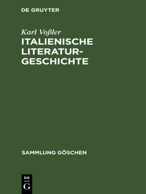 cover image of Italienische Literaturgeschichte
